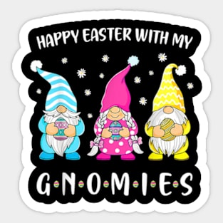 Happy Easter With My Gnomies Girls Kids Women Easter Sticker